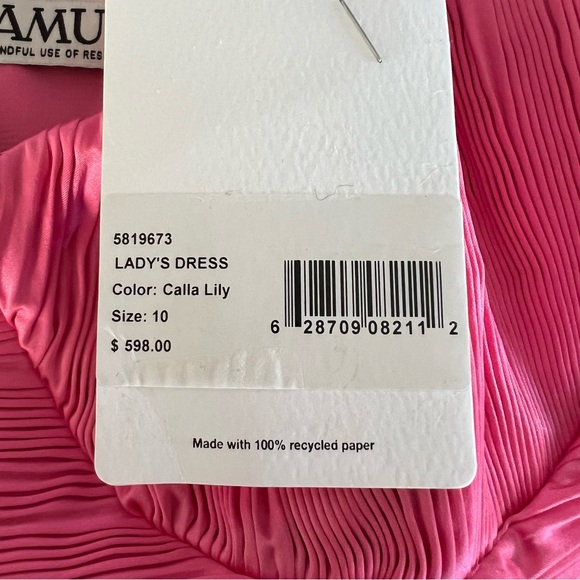Amur Kin Strapless Pleated Midi Dress in Calla Lily NWT - Picture 10 of 10